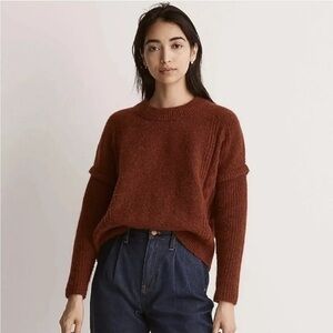 MADEWELL Cable Havener Pullover SWEATER SIZE 4X HEATHER AUBURN NEW $98